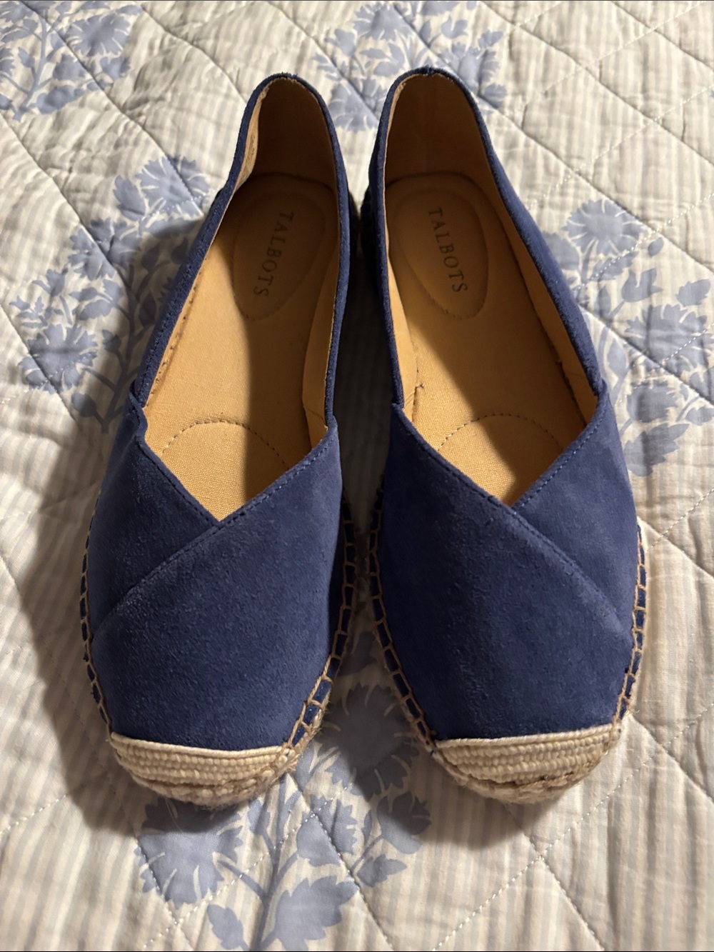 Talbots Blue Suede Espadrille Flats